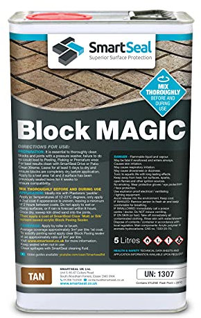 Smartseal ‘Block Magic' – A Re-Colouring Block Paving Sealer. Superior to a Concrete Paint - Transform Old Block Paved Drives or Patios - Easy to Apply 5 Litre (Tan)