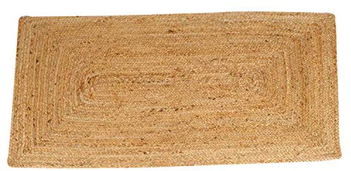 Casa Moro Jute Teppich Esha Natur 60 x 110 cm rechteckig | Teppich-Läufer Beige im Boho-Style aus Naturfaser Jute handgeflochten | Boho Chic Wohn-Deko Wohn-Teppich | MA6006
