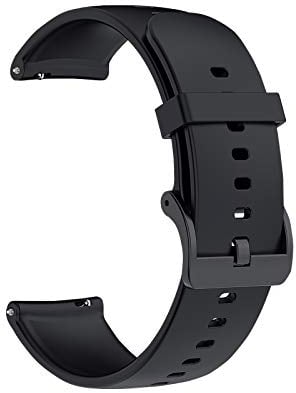 Microwear Uhrenarmband,Smart Watch Uhrenarmbänder Schnellverschluss,TPU,20mm,Verstellbare Smartwatch Ersatzarmbänder für Männer,Frauen (20mm,Black-TPU)