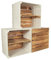 CHICCIE 3 Set Weinregal Wino aus Holz - Greta Geflammt 1x Regal Holzkiste