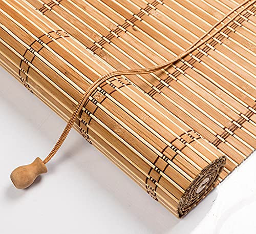 Tende a Rullo in bambù Naturale,Cortina di bambù retrò,Tapparella Avvolgibile Bamboo,Veneziana per Finestre,Parasole per Balcone,per Esterno/Ristorante/Cucina/Portico/Giardino (65x180cm/27x71in)