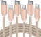 GlobaLink Lot de 3 Câble USB C vers Lightning - Flexible 15000+ et Durable [Certifiés MFi] 2M USB C Chargeur 20W Rapide Compatible avec iPhone 13 12 11 Pro XR X 8 iPad - Or