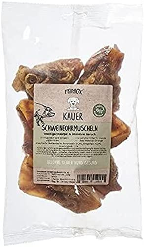 PRIMOX Schweineohrmuscheln 250g | Natürlicher Kausnack für Hunde | Knackiger Knorpel | Intensives Aroma | Zahnpflege & Beschäftigung