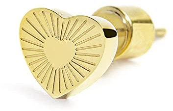 Mono-Ohrring Herz aus PVD-Stahl von Marlù,15OR016G, Legierter Stahl