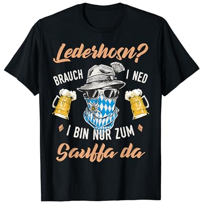 Tshirt Lederhose Trachten Shirt Bier Passend für Oktoberfest T-Shirt