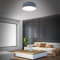 Trango 3135L LED Deckenleuchte mit 38cm Ø Sternenhimmel Stoffschirm in *GRAU* rund inkl. 2x E27 LED Leuchtmittel 3000K warmweiß Wohnzimmer Schlafzimmer Flur Gästezimmer Bürolampe Stoffdeckenleuchte