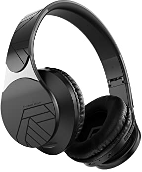 PowerLocus Bluetooth Kopfhörer Over Ear, Kabellose Kopfhörer mit Hi-Fi Stereo, Headphones mit Mikrofon, weiche Ohrpolster, Micro SD/TF, Kopfhörer Faltbarer für iPhone/iPad/Android/Laptop (Schwarz)