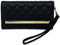 Steve Madden QUILTED CHECKBOOK Wristlet Wallet (BLACK)