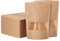 Lote de 200 bolsas kraft de alimentos con ventana, 14 x 20 cm, bolsa Kraft con cremallera reutilizable, impermeable, bolsa Kraft para alimentos pequeño formato para nueces, comida