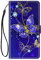 ChoosEU Coque pour Samsung Galaxy A14 5G / 4G Housse Cuir avec Protection Etui Portefeuille Antichoc Magnétique Étui à Rabat et Folio Support élégant Motif pour Galaxy A14 - Papillon Violet