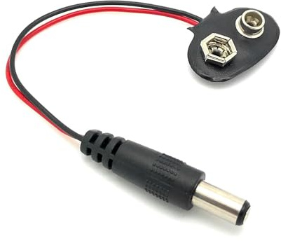 BerryBase Adapterkabel 9V Batterieclip - Hohlstecker 5,5x2,1mm