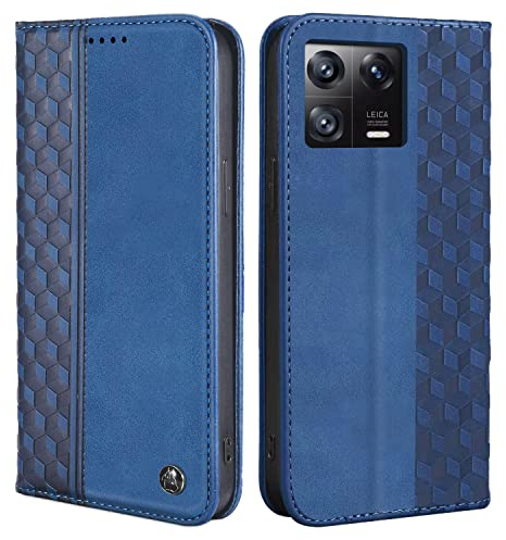 CXTcase Handyhülle für Xiaomi 13 Pro Hülle, Lederhülle Flip Case für Xiaomi 13 Pro, PU Leder Stoßfeste Magnetische Schutzhülle Tasche für Xiaomi 13 Pro, Blau