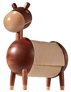 Nussbaumholzhalter Papierspender, Kleiner Esel-Rollenpapierhalter, Desktop-Rollenpapierhandtuchhalter/a (Color : B)