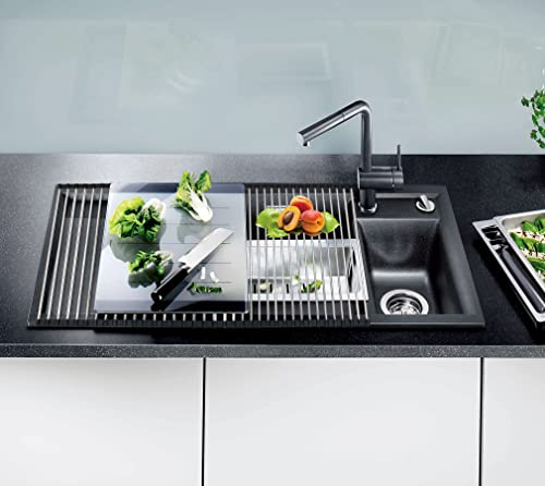 Scolapiatti sopra il lavandino, scolapiatti arrotolabile per bancone della cucina, accessori essenziali per la cucina per la nuova casa (20 tubi 50 x 40 cm)