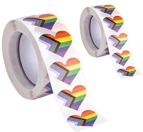 CYUaoao LGBT Sticker 1000 Stück Pride Sticker Regenbogen Aufkleber Herz Aufkleber Bunt Gay Pride Aufkleber für Party, Rave-Party, Feiern