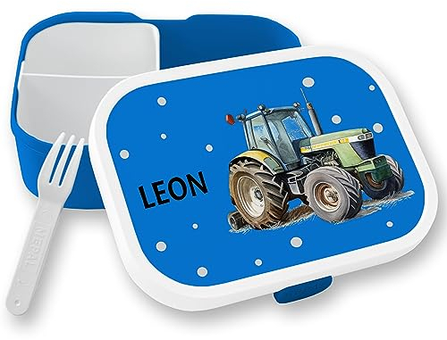 Brotdose Campus für Mepal - Brotbox Trecker Lunchbox Traktor Kinder I Schlepper Vesperbox Bulldog - 750 ml - Blau - schulkind vesperdose kindergarten bagger traktorfans träcker