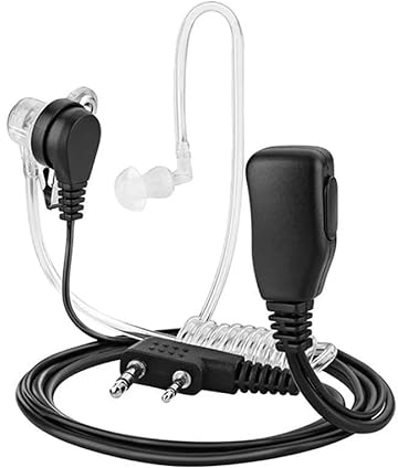 Kenwood Security - Cuffie radio con jack in metallo a 2 pin, 2,5 mm, 3,5 mm, clip in metallo