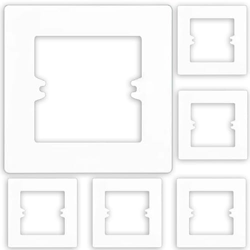 Acmerota 6Pcs Finger Plate Surround for Single Light Switch 1 Gang White, Wall Protector,Electrical Plug Socket Wall Cover Decorate Plastic (Single White)