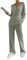 SotRong Ribbed Knitted Lounge Wear Sets for Women Uk Ladies Leisure Suits Two Piece Outfit Tracksuit Set Long Sleeves V Neck Baggy Pullover Tops Wide Leg Long Pants Army Green 2XL