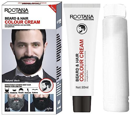 Tinte para barba para hombres, Just For Men Tinte Barba Negro/Marrón, Coloración Bigote Y Barba Hombre, Elimina el pelo para un resultado más grueso, 60 l