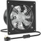 HG Power 200mm Kitchen Exhaust Fan 980m³/h Stainless Steel Ventilation Fan with UK Plug Low Noise Extractor with Backdraft Damper for Home Bathroom Garage, Black