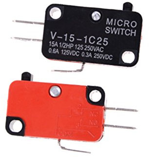 5 Stück / Los 250V 16A Arcade Tür Druckknopf Kirsche Mikrowellenherd SPDT 1 NO 1 NC Mikroschalter V-15-1C25