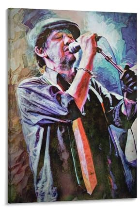 SECOLI Shane MacGowan buntes Kunst-Leinwand-Poster, hochauflösender Druck für Zuhause, Büro, Wandkunst, Deco, 30 x 45 cm, Rahmen-Stil
