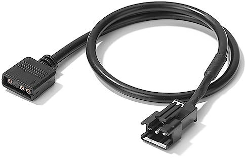 LEEINTO Cable de conversión Adaptador RGB de Placa Base de 30cm, Tira de luz Led RGB de 5V, 3 pines/12V y 4 Pines para PC, Ordenador, línea de Tira de luz LED