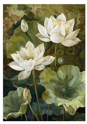 FJASKER Wandbilder KunstdruckLeinwand Vlies Wandbild Vlies Leinwandbild Peinture d'art vintage de fleurs Wohnzimmermodern SchlafzimmerWanddekoration Design Wand Deko 60x80cm Ungerahmt