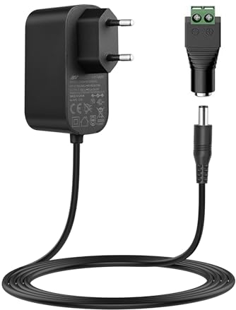 Lonnky 12V 2A AC-DC-Netzteil, Eingang 100-240V 50/60Hz, 5.5 x 2.1 mm DC-Buchse, Geeignet für WLAN-Router, LED-Streifen, CCTV-Kameras