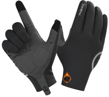 INBIKE Fahrradhandschuhe Lang Winter Warm Winddicht Atmungsaktiv Touchscrenn Reflektierende Herren Damen Radhandschuhe für Radfahren Outdoor Sport C701