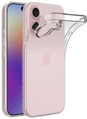 AICEK Kompatibel mit Apple iPhone 16 Hülle, Transparent Silikon Handyhülle für iPhone 16 Hülle TPU Schutzhülle Bumper Crystal Clear Case