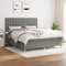 Keyroto Boxspringbett mit Matratze Dunkelgrau 180x200 cm Stoff #4, Bettgestell, Bockspringbett, Boxspringbetten, Boxspringbett Mit Matratz, Schlafzimmerbett