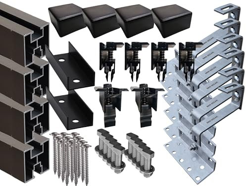 MIK-SOLAR SET 2 x PV-Module 30 mm FULL BLACK , Photovoltaik, Dachhalterung, PV Halter, Ziegeldach Montage-Set, 2 Module, Schwarze Schienen (0 % nach § 12 Absatz 3 UStG)