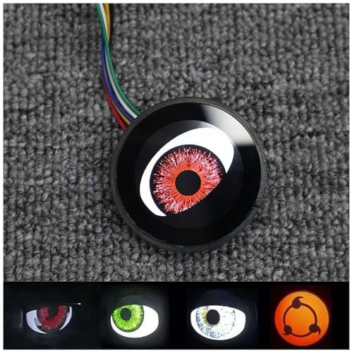 3D Stereo Devil Eye Headlight, USB LED Dynamic Evil Eyes Light for Cars, 12V WiFi Control Mini Projector Lamp (1pcs 4style)
