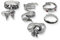 ZKGYUS Punk Ringe Set für Männer Frauen, 7 Stück Vintage Silber Punk Ringe, Stapelbare Boho Fingerrings, Knuckle für Mädchen