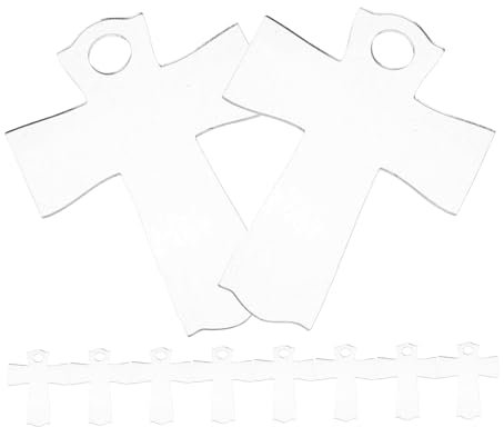 ABOOFAN 10pcs Acrylic Water Bottle Name Tags Cross Shape Blank Name Tags for Decor