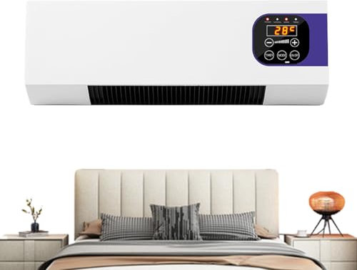 Sionhiuo Termoriscaldatore da Bagno a Parete - Ventilatore Riscaldante per Camera da,Termoventilatore Regolabile con Telecomando per Appartamento Officina