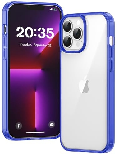 Voyahülle Clear Case for iPhone 13 Pro, Ultra Thin, Shockproof TPU Cover, Anti-Yellowing, Crystal Clear, Phone Case for Apple iPhone 13 Pro - Dark Blue