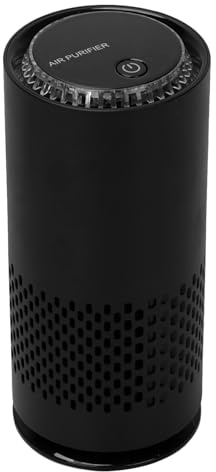 FYY Small HEPA Air Purifier-USB Powered Car Air Cleaner, Odor Freshener With Color Light, Travel Smoke Remover for Smokers, Suit for Bedroom, Home, Office-Black (No Battery)