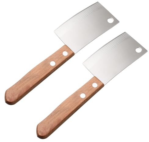 CANIGHT Couteaux à Beurre Légers et Résistants à L’usure en Acier Inoxydable et Bois Lot de 2 pour Trancher Fromage et Dessert