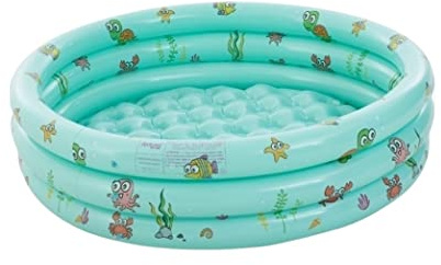 Piscina de jardín, Piscina Hinchable 3 Aros Redonda Verde 130x35cm