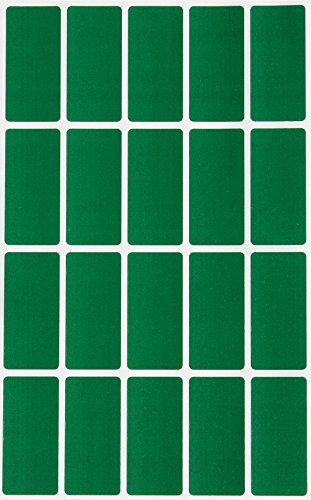 Sticker Grün 40 mm x 19 mm Etiketten - 4 cm x 1,9 cm viereckige Aufkleber 300 Stück von Royal Green