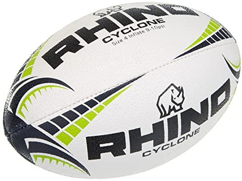 Rhino Cyclone Rugbyball, Weiß, Größe 5
