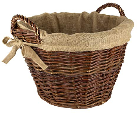 Tigana - Kaminkorb Holzkorb Kaminholzkorb aus Weide mit Jute Ø 45 cm (Art. 90345-45)