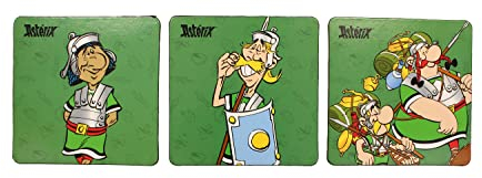 SD Toys Legionär-Untersetzer Asterix, Kork, Mehrfarbig, 3 x 9 x 9 cm, 6 Stück, Bunt, One Size