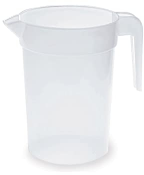 TELEVASO 120 uds - Jarra 1 litro con asa - Plástico (PP) traslúcido - Reciclable y Reutilizable - Ideal para Cerveza, Vino, Fiestas, Eventos, hosteleria