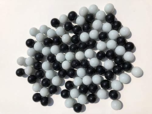 Rhinestone Paradise 100 Stück Murmeln Schwarz Weiß Glaskugeln Dekokugeln 16mm Black White Glas Deko Kugel