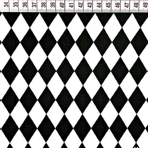 Pingianer 100x160cm Dreiecke Pyramide 100% Baumwolle Baumwollstoff Kinder Meterware Handwerken Nähen Stoff (Rauten Schwarz weiß, 100x160cm (11,99€/m))