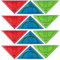 Geometriedreieck - 12 Stück - Flexibles Material - bruchsicher - transparent - Geodreieck für Schule und Büro - farbig (12 x Mix Bunt)